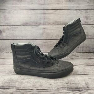 Vans Skate Shoes Black & Glitter Kids Sz 6 Skater High Top All Over Sparkle